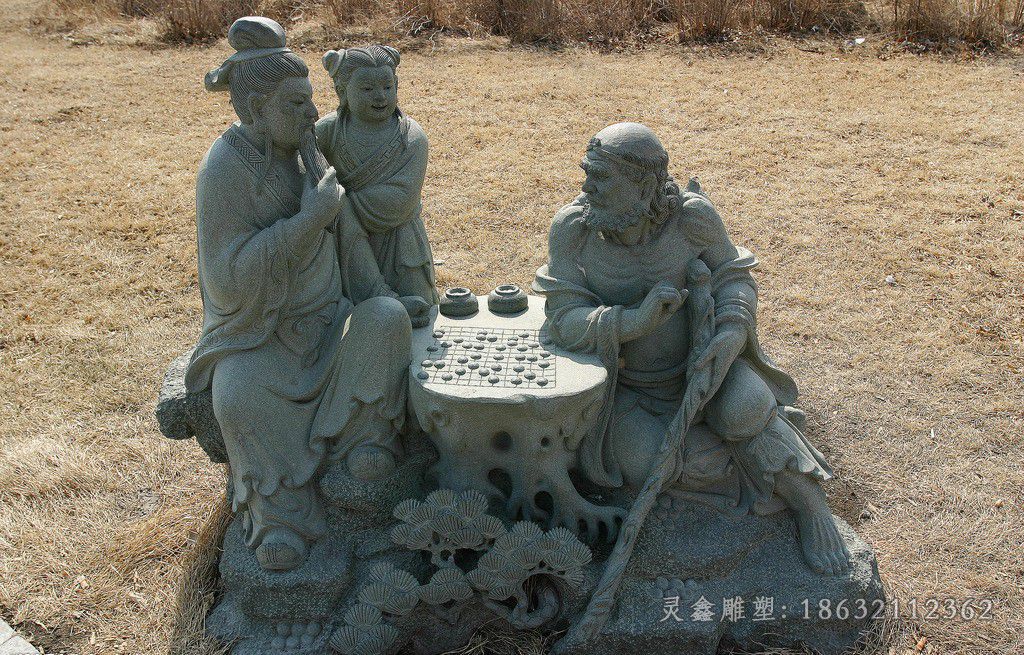 八仙下棋公园小品铜雕