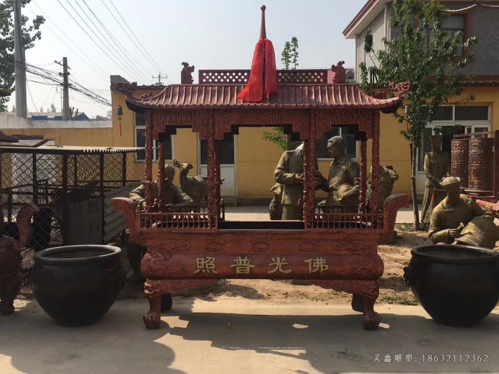 佛光普照香炉景观铜雕