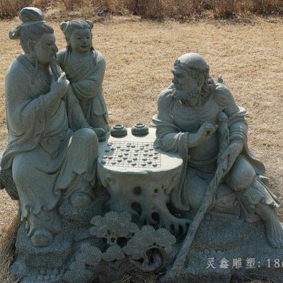 八仙下棋公园小品铜雕