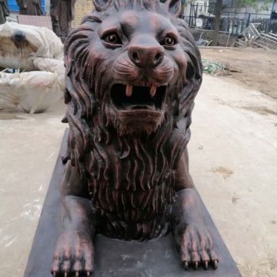 狮子动物景观铜雕