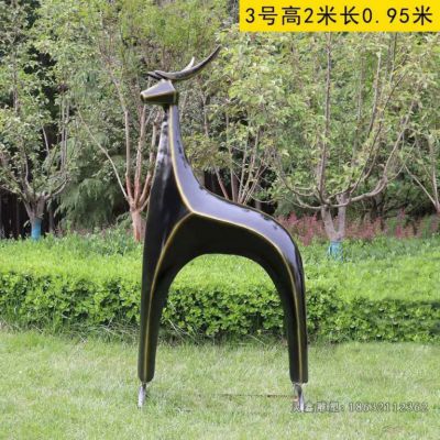 抽象鹿动物铜雕