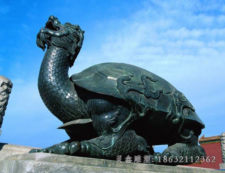 青铜龙龟神兽铜雕