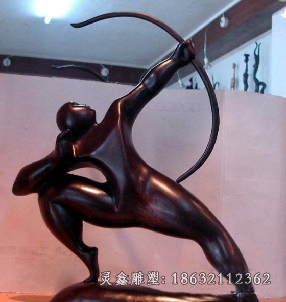 射箭抽象人物铜雕