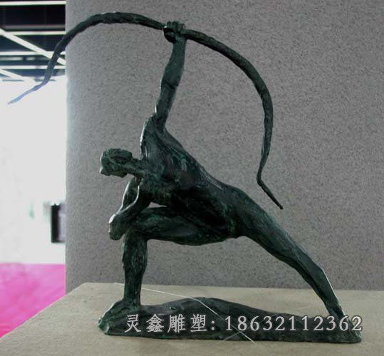 古人射箭铜雕