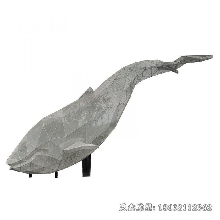 不锈钢鲨鱼景观雕塑